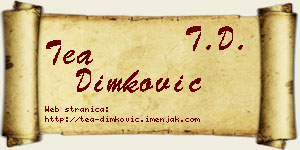 Tea Dimković vizit kartica